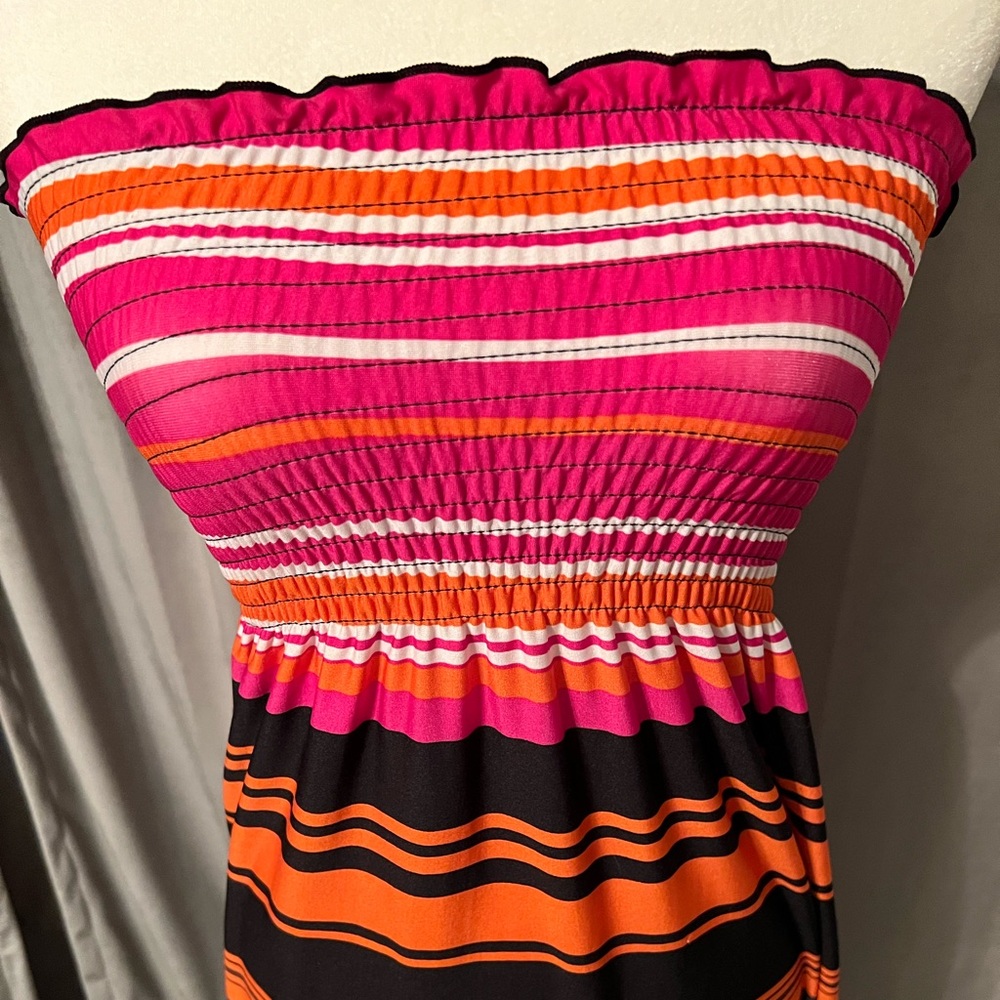 Bongo Long Grey Pink Orange Summer Dress Like New W/O Tags